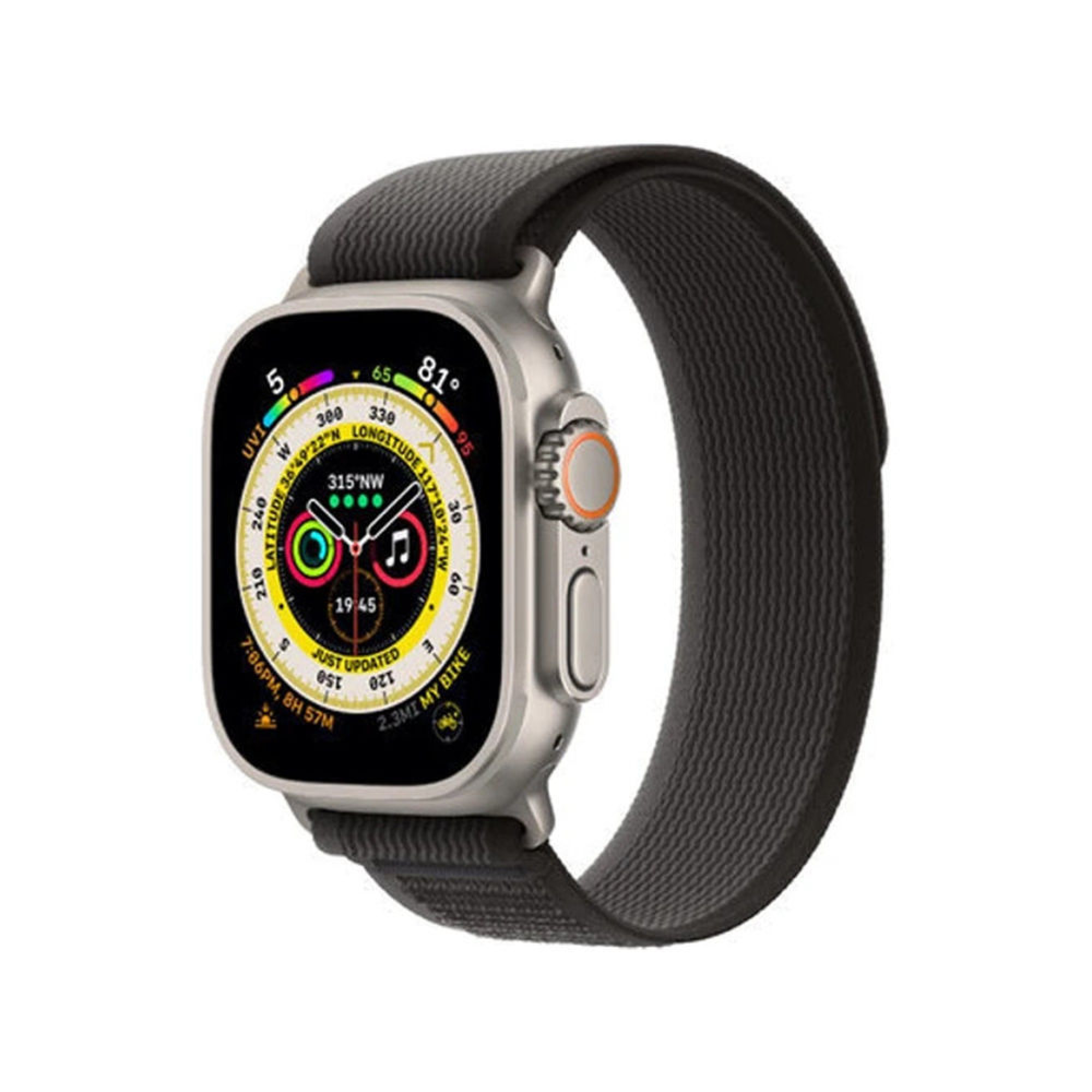 Apple Watch Ultra GPS + Cellular 49mm Titanium Case with Black/Gray Trail Loop-M/L (MQF53/MQFX3) б/в